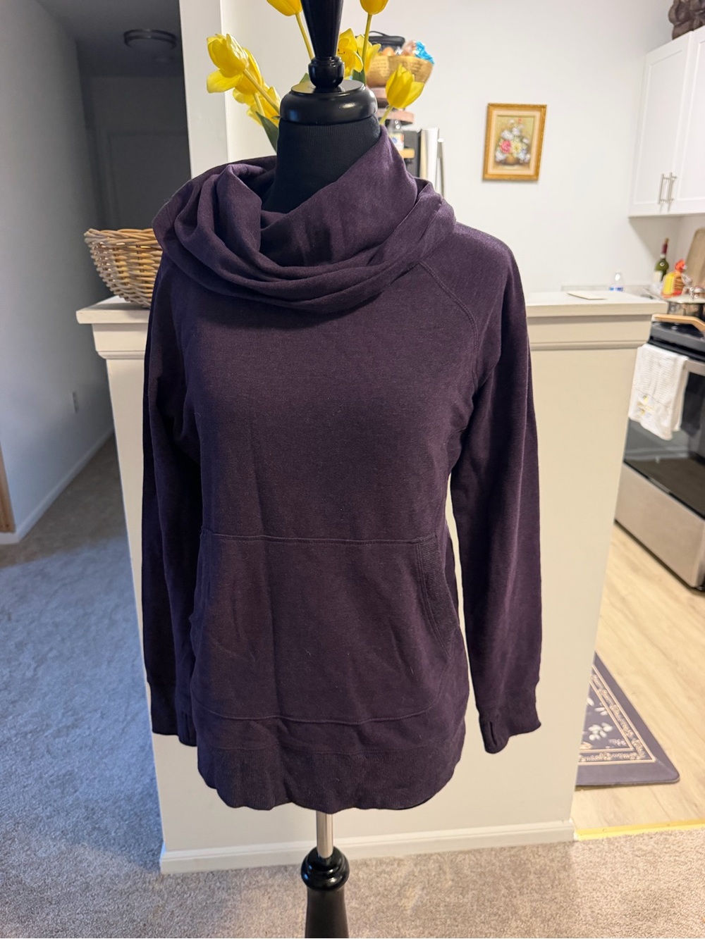 L.L. Bean Women's Cowl Neck Sweater Pullover in Plum